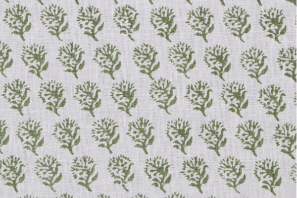 P Kaufmann Laila Printed Cotton Blend Drapery Fabric in Green 
