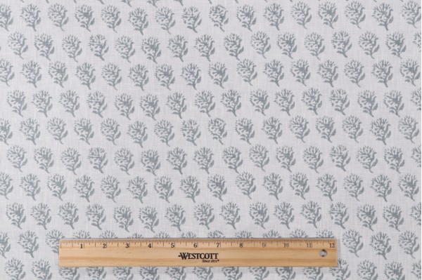 P Kaufmann Laila Printed Cotton Blend Drapery Fabric in Dove 