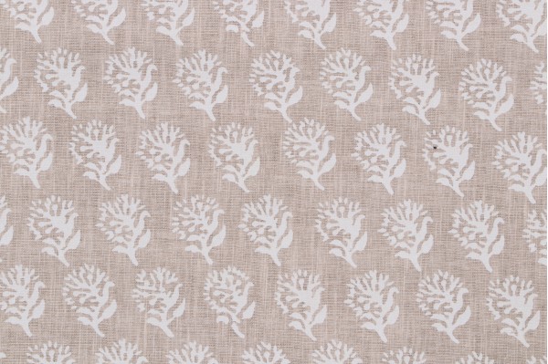 P Kaufmann Laila Printed Cotton Blend Drapery Fabric in Natural 