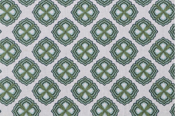 P Kaufmann Dori Printed Cotton Blend Drapery Fabric in Peacock 