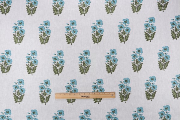 P Kaufmann Indira Printed Cotton Blend Drapery Fabric in Peacock 