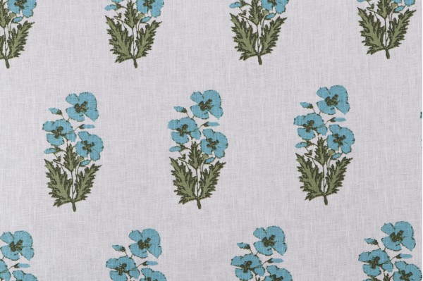 P Kaufmann Indira Printed Cotton Blend Drapery Fabric in Peacock 