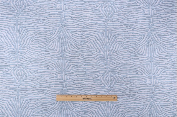 P Kaufmann Zebra Faux Bois Printed Cotton Blend Drapery Fabric in Sky 