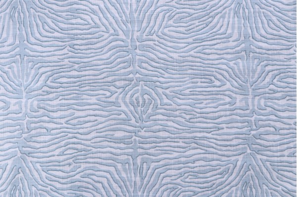 P Kaufmann Zebra Faux Bois Printed Cotton Blend Drapery Fabric in Sky 
