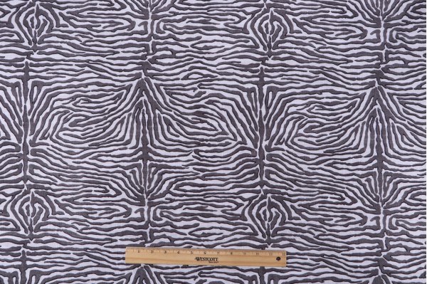 P Kaufmann Zebra Faux Bois Printed Cotton Blend Drapery Fabric in Ebony 