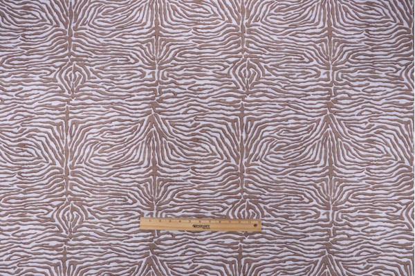 P Kaufmann Zebra Faux Bois Printed Cotton Blend Drapery Fabric in Fawn 