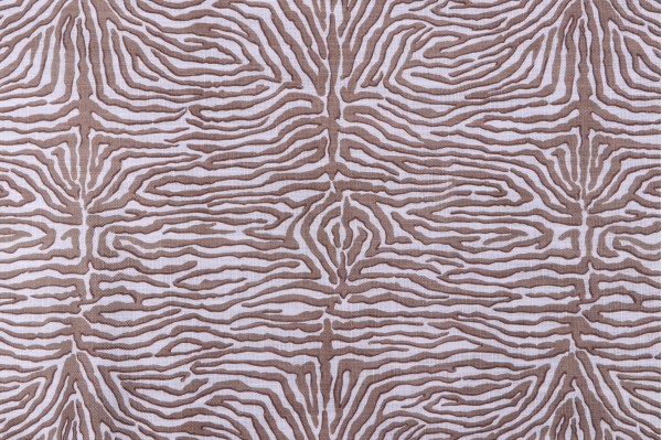 P Kaufmann Zebra Faux Bois Printed Cotton Blend Drapery Fabric in Fawn 