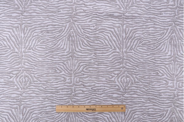 P Kaufmann Zebra Faux Bois Printed Cotton Blend Drapery Fabric in Dove 