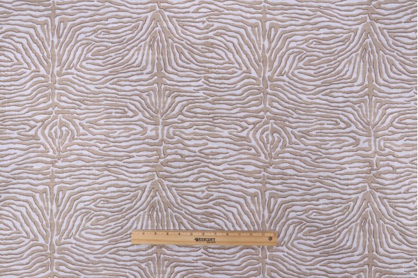 P Kaufmann Zebra Faux Bois Printed Cotton Blend Drapery Fabric in Sand 