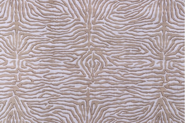 P Kaufmann Zebra Faux Bois Printed Cotton Blend Drapery Fabric in Sand 