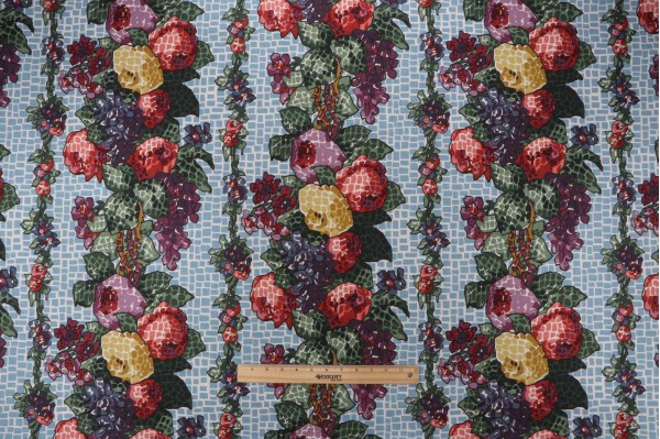 Click for P Kaufmann Vanessa Blooms Printed Cotton Drapery Fabric in Sky  P Kaufmann Vanessa Blooms Printed Cotton Drapery Fabric in Sky