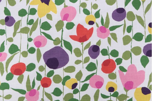 Sample of P Kaufmann Summer Vale Printed Cotton Drapery Fabric in Summer 