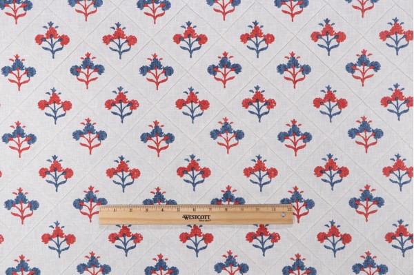 P Kaufmann Sita Pintuck Printed Cotton Blend Drapery Fabric in Americana 
