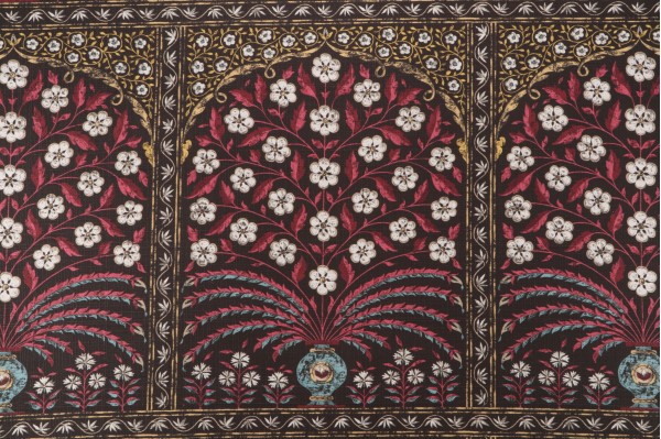 P Kaufmann Mamounia Printed Cotton Drapery Fabric in Onyx 