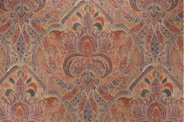 P Kaufmann Riad Paisley Printed Velveteen Decorator Fabric in Turmeric 