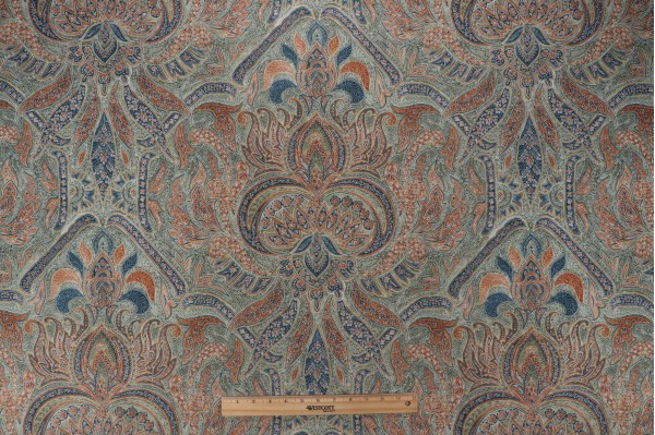 P Kaufmann Riad Paisley Printed Velveteen Decorator Fabric in Olive 