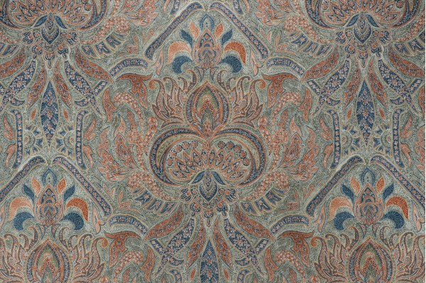 P Kaufmann Riad Paisley Printed Velveteen Decorator Fabric in Olive 