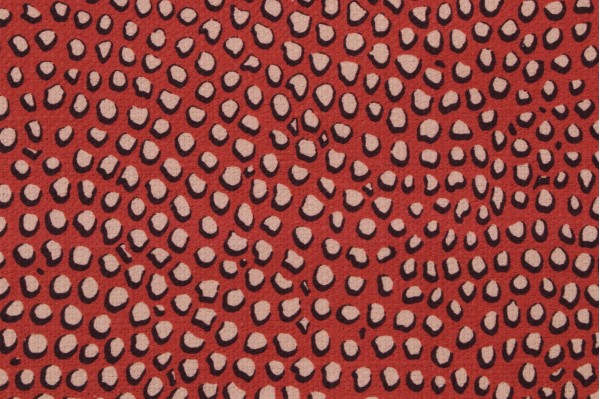 Click for P Kaufmann Bespotted Printed Cotton Drapery Fabric in Terracotta  P Kaufmann Bespotted Printed Cotton Drapery Fabric in Terracotta