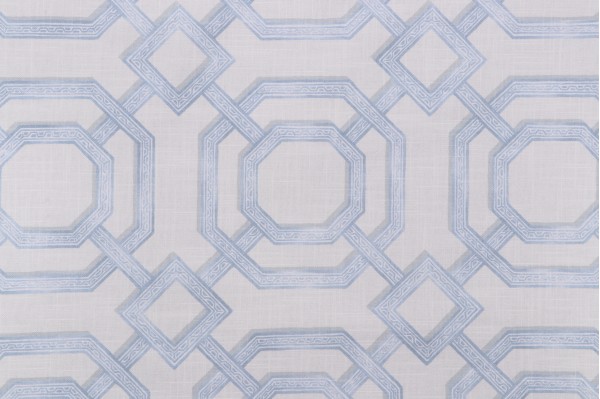 P Kaufmann Gazebo Trellis Printed Cotton Drapery Fabric in Spa 