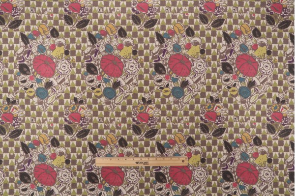 Click for P Kaufmann Keynes Blooms Printed Linen Blend Drapery Fabric in Sage  P Kaufmann Keynes Blooms Printed Linen Blend Drapery Fabric in Sage