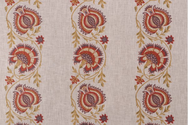 P Kaufmann Nalini Printed Cotton Blend Drapery Fabric in Soft Multi 