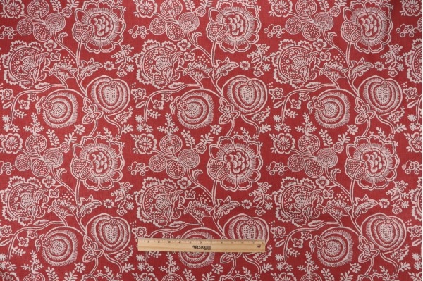 P Kaufmann Meena Printed Cotton Blend Drapery Fabric in Red 