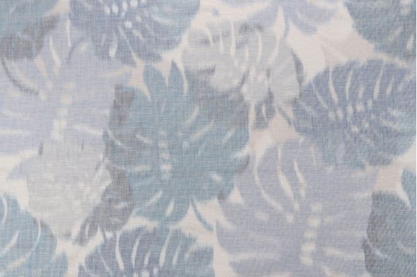 P Kaufmann Island Palm Woven Upholstery Fabric in Blues 