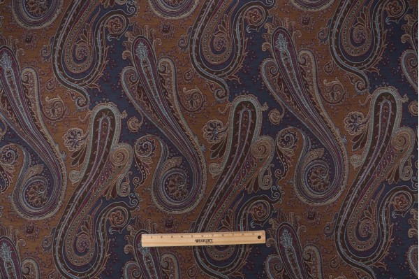 Sample of P Kaufmann Kashmir Tapestry Upholstery Fabric in Eggplant 
