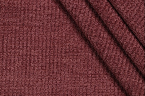 Sample of P Kaufmann San Mateo Woven Chenille Upholstery Fabric in Berry 