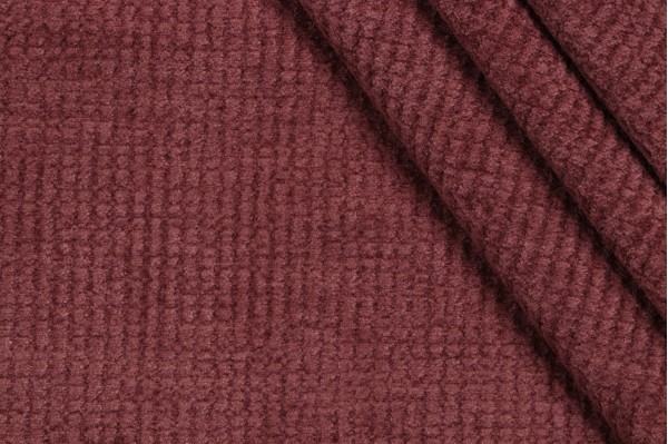 Sample of P Kaufmann San Mateo Woven Chenille Upholstery Fabric in Berry 