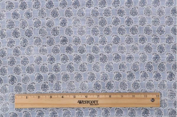 Villa D Ascoli Henna Printed Cotton Blend Drapery Fabric in Porcelain 