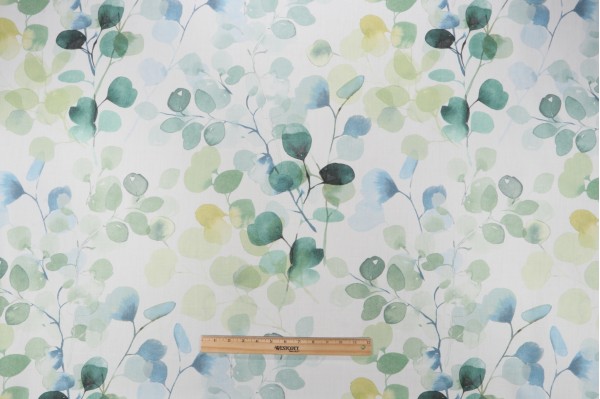 Hamilton Folly Printed Cotton Drapery Fabric in Seamist 