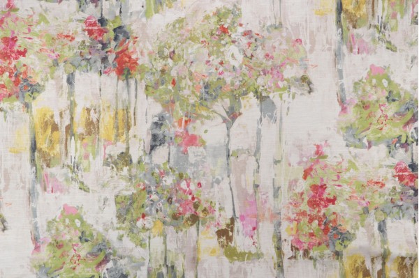 Hamilton Camden Printed Linen Blend Drapery Fabric in Pastel 