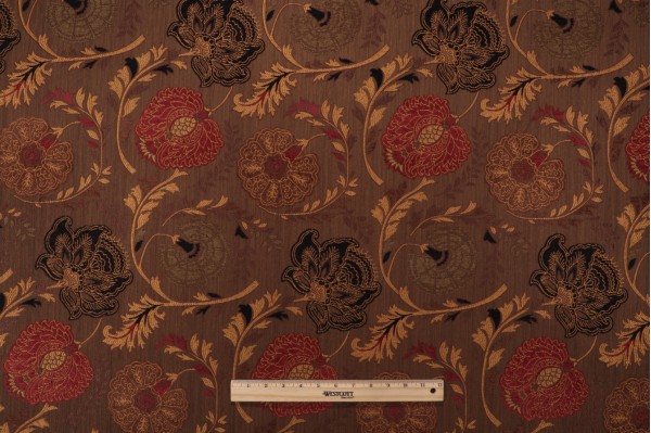 Mill Creek Adelso Woven Latex-Backed Upholstery Fabric in Chocolate