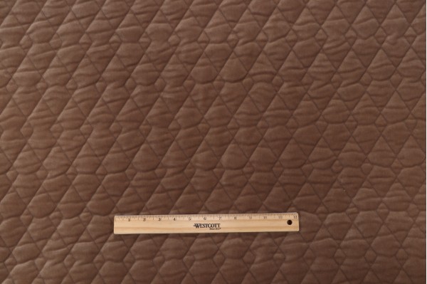 Click for 2.13 Yards Valdese Weavers Argyle Quilted Velvet Upholstery Fabric in Toffee Valdese Weavers Argyle Quilted Velvet Upholstery Fabric in Toffee