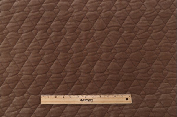 Valdese Weavers Argyle Quilted Velvet Upholstery Fabric in Toffee