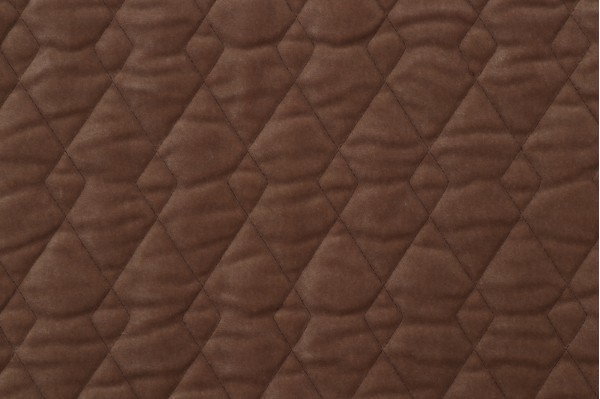 Valdese Weavers Argyle Quilted Velvet Upholstery Fabric in Toffee