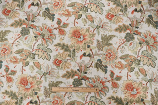 Mill Creek Venezla Printed Linen Drapery Fabric in Opal