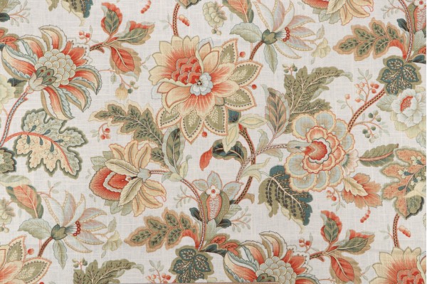 Mill Creek Venezla Printed Linen Drapery Fabric in Opal