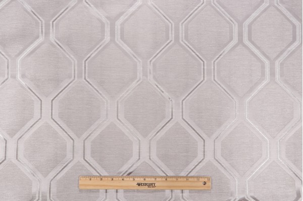 Arleta Woven Jacquard Decorator Fabric in Silver