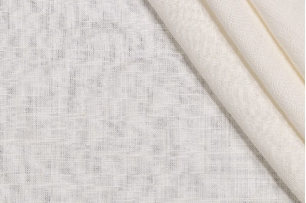 Covington Linden Linen Blend Drapery Fabric in Antique White
