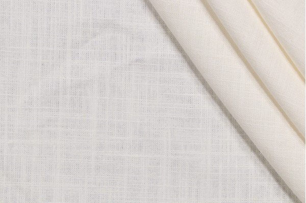 Covington Linden Linen Blend Drapery Fabric in Antique White