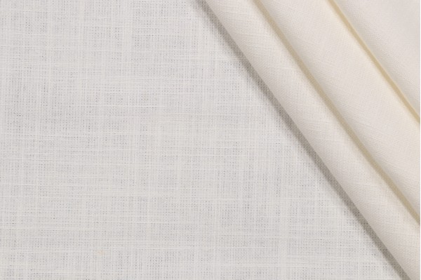 Covington Linden Linen Blend Drapery Fabric in Antique White