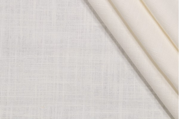 Covington Linden Linen Blend Drapery Fabric in Antique White