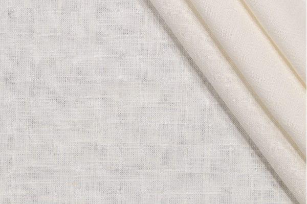 Covington Linden Linen Blend Drapery Fabric in Antique White