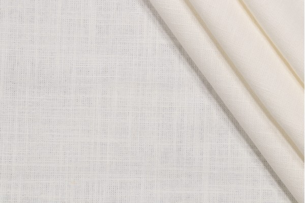 Covington Linden Linen Blend Drapery Fabric in Antique White