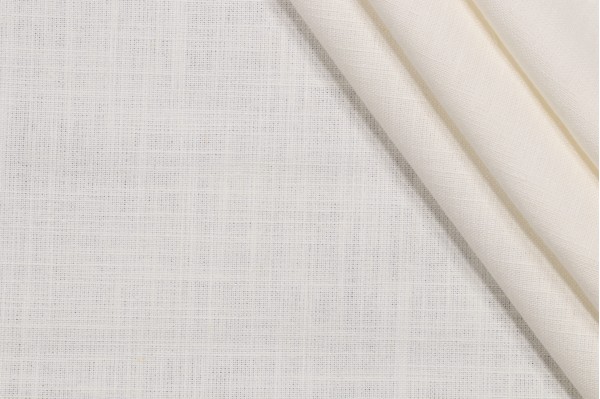 Covington Linden Linen Blend Drapery Fabric in Antique White