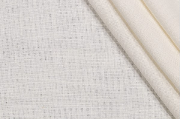 Covington Linden Linen Blend Drapery Fabric in Antique White