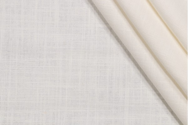 Covington Linden Linen Blend Drapery Fabric in Antique White