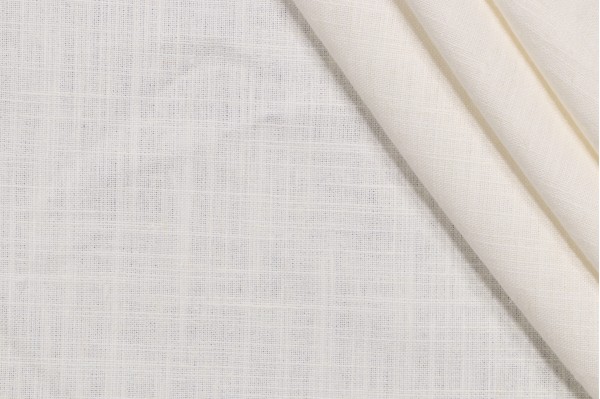 Covington Linden Linen Blend Drapery Fabric in Antique White